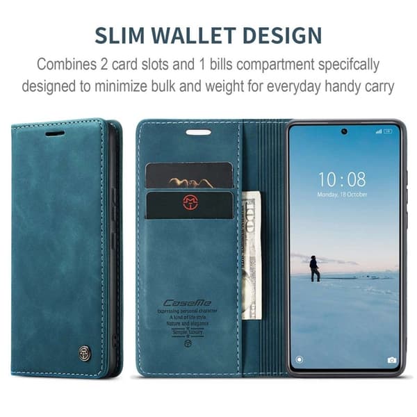 CASEME 013 Plånboksfodral för Xiaomi 12 Lite 5G KonstLäder Blå
