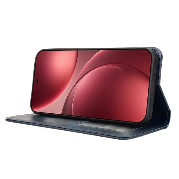 Oppo Find X9 Pro 5G Plånboksfodral Konstläder Retro Textur - Blå