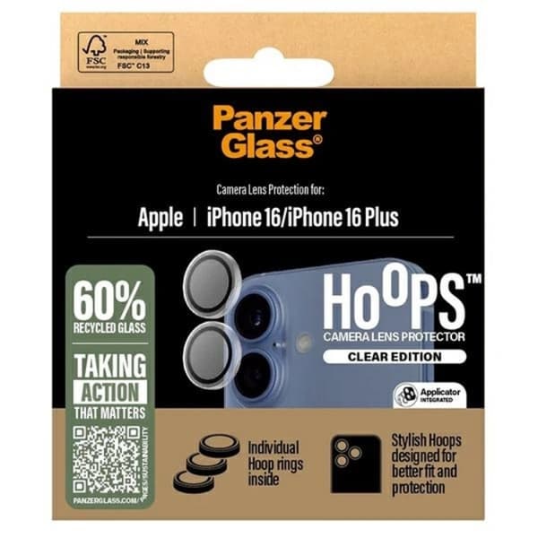 PanzerGlass iPhone 16/16 Plus Kameralinsskydd Härdat Glas