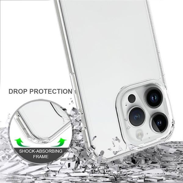 BOOM iPhone 15 Pro Mobilskal Akryl TPU - Clear Transparent