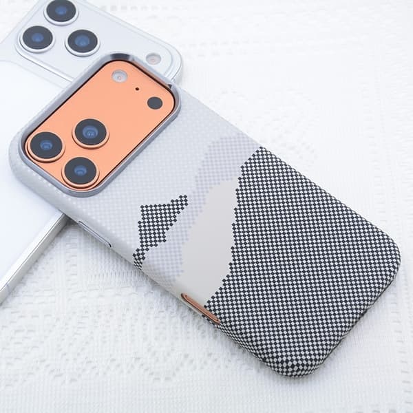 Mobilskal till iPhone 17 Pro Max MagSafe Carbon Fiber - Vit Berg Vit
