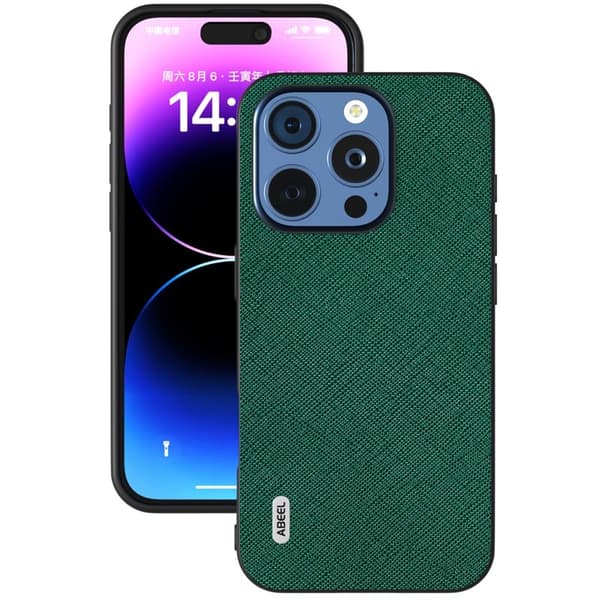 ABEEL Mobilskal till iPhone 16 Pro Äkta Läder Hybrid Grön