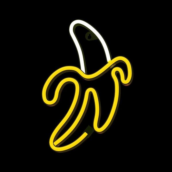Forever Light LED Neon BANANA Bat FLNE10 + USB - Gul/Vit Gul