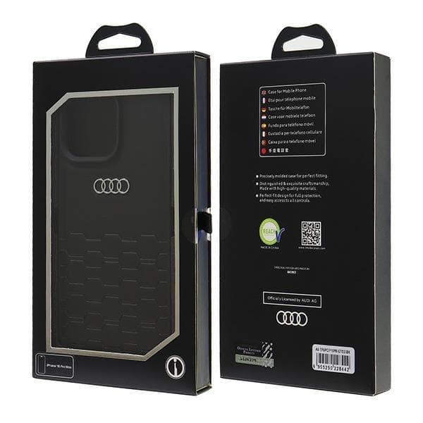 Audi Telefontaske til iPhone 16 Pro Max Syntetisk Læder - Sort Black