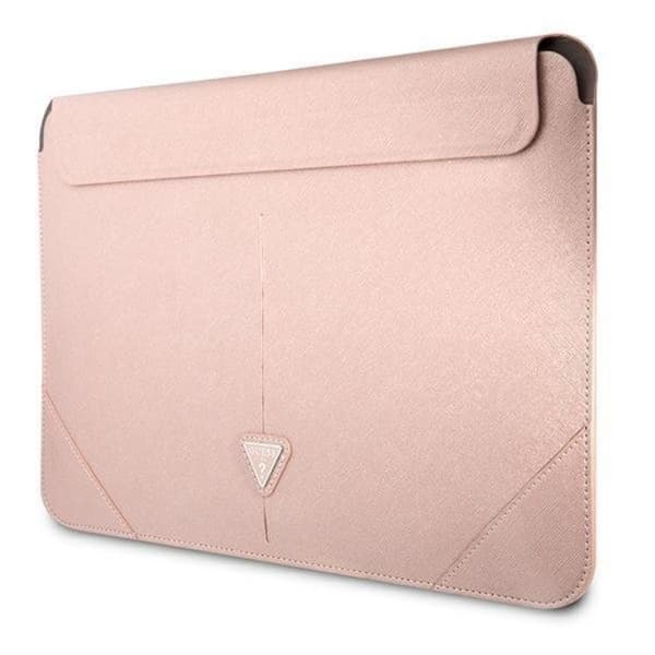 Guess Computer Sleeve 16'' Saffiano Triangle Logo - Pink Rosa