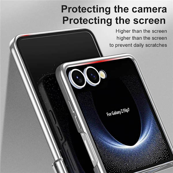 Mobilskal till Galaxy Z Flip7 Electroplating PC Folding - Silver Silver
