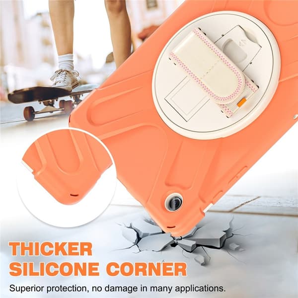 Mobilskal till Galaxy Tab A9 Plus Silikon Rotary Kickstand Orange