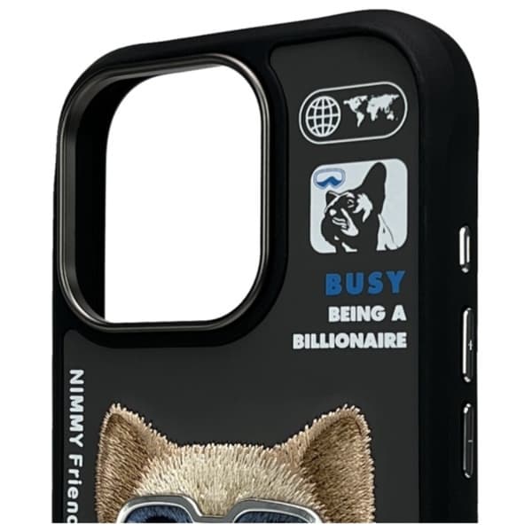 Nimmy Telefontaske til iPhone 16 Pro Max Cool & Cute 2.0 Dog - Sort Black