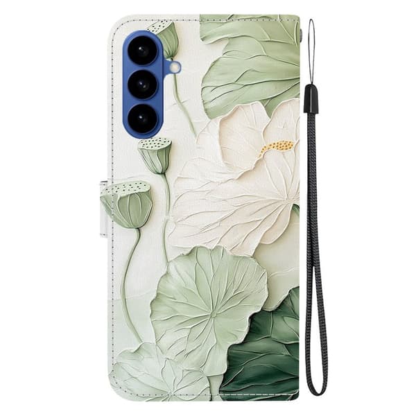 Plånboksfodral för Samsung Galaxy S26 Plus Mönstertryck Konstläder - Lotus