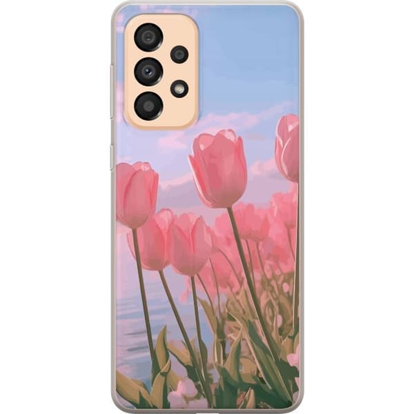Mobilskal till Samsung Galaxy A33 5G med Rosa Tulpaner
