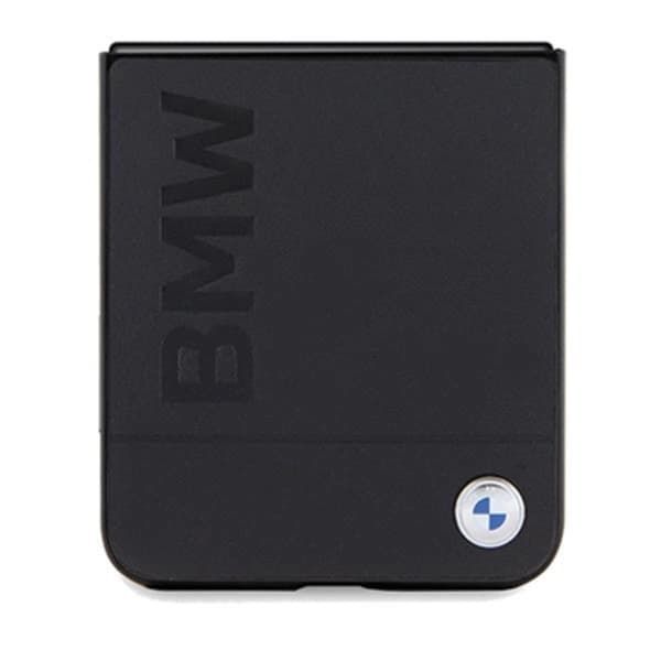 BMW Galaxy Z Flip 5 Mobilskal Læder Hot Stamp - Sort Black