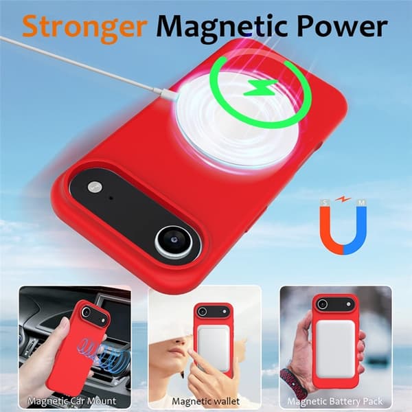 Mobilskal till iPhone Air MagSafe Silikon Anti-Drop - Röd Röd