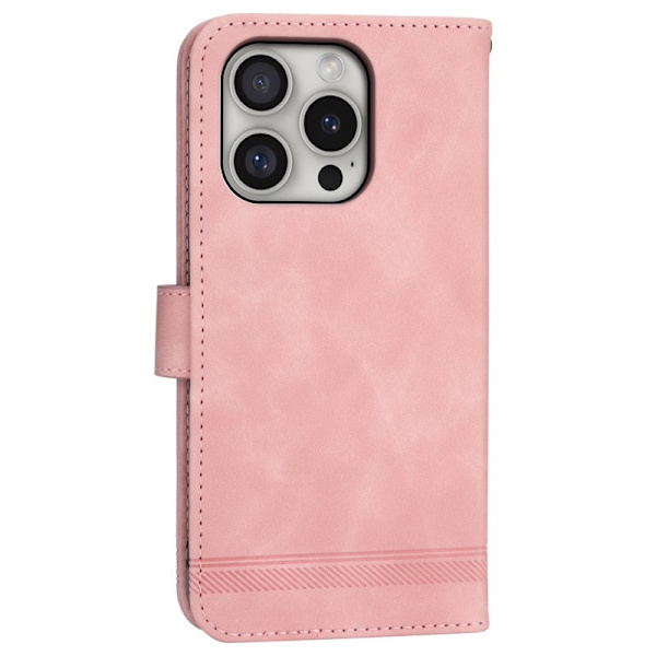 DIERFENG DF-03 iPhone 16 Pro Plånboksfodral Konstläder - Rosa