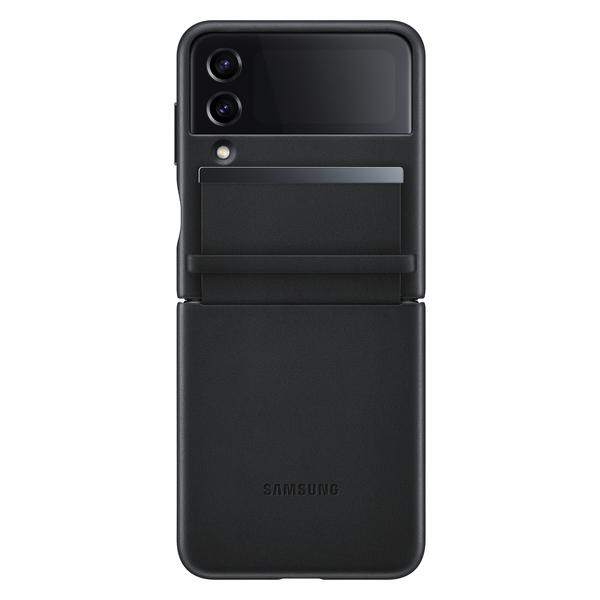 Samsung Galaxy Z Flip 4 -kansi, nahka - musta