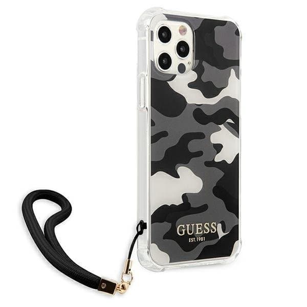 Guess Skal iPhone 12 & 12 Pro Camo Collection - Musta Black