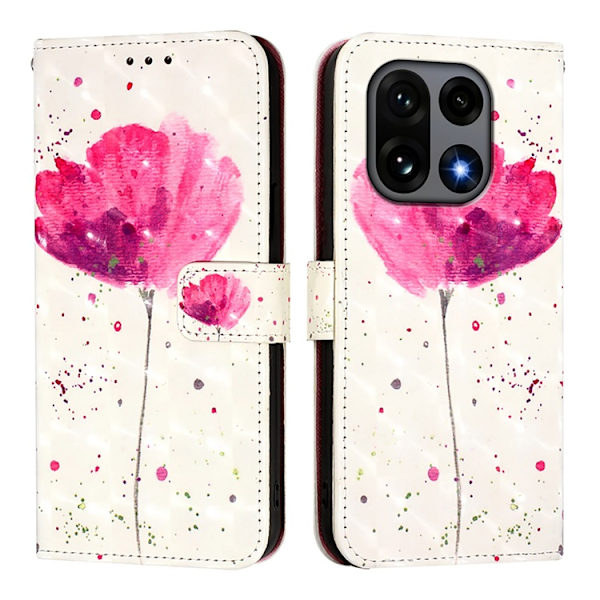 OnePlus 15 Konstläder Plånboksfodral Pattern Printing Vit