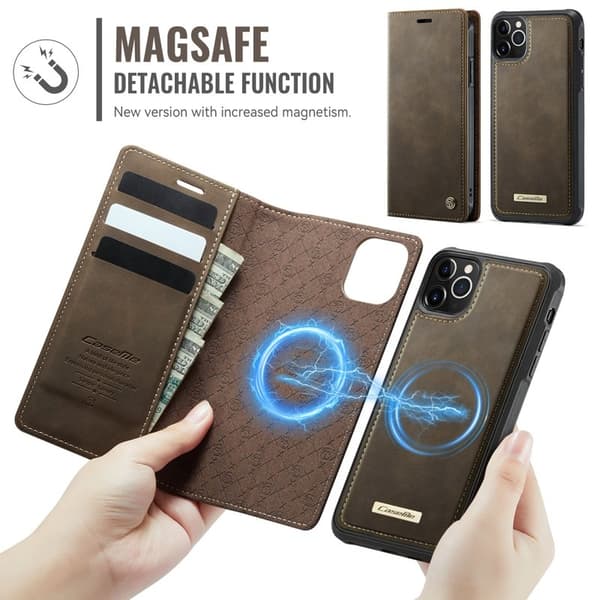 CASEME C49 Mobilskal till iPhone 11 Pro MagSafe RFID Läder Kaffe