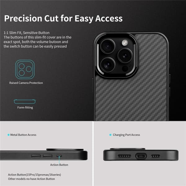 Mobilskal till iPhone 13 Pro MagSafe Aramid Fiber TPU - Silver Silver