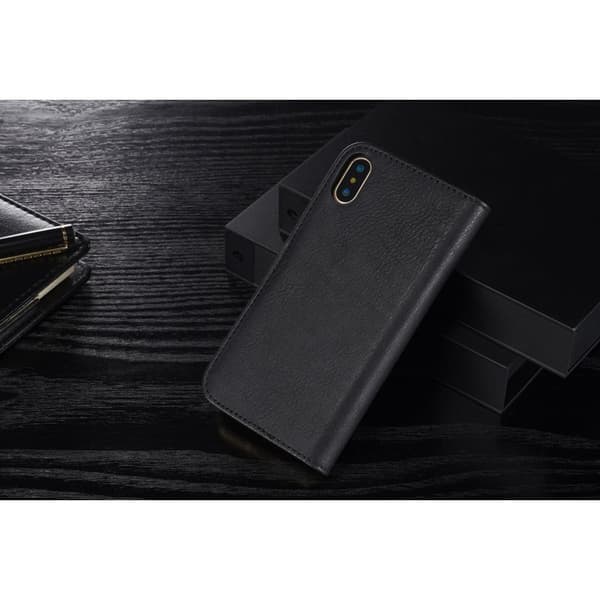 DG.MING iPhone X/XS Plånboksfodral Äkta läder med - Svart