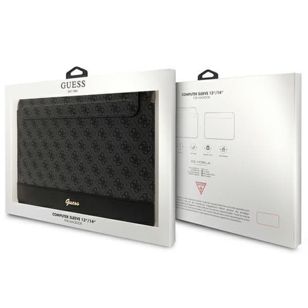 Guess Computer Sleeve 14\" 4G Stripe Metal Logo - Sort Black