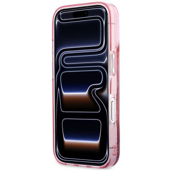 Karl Lagerfeld iPhone 17 Pro Max Mobilcover Magsafe Liquid Glitter Rosa