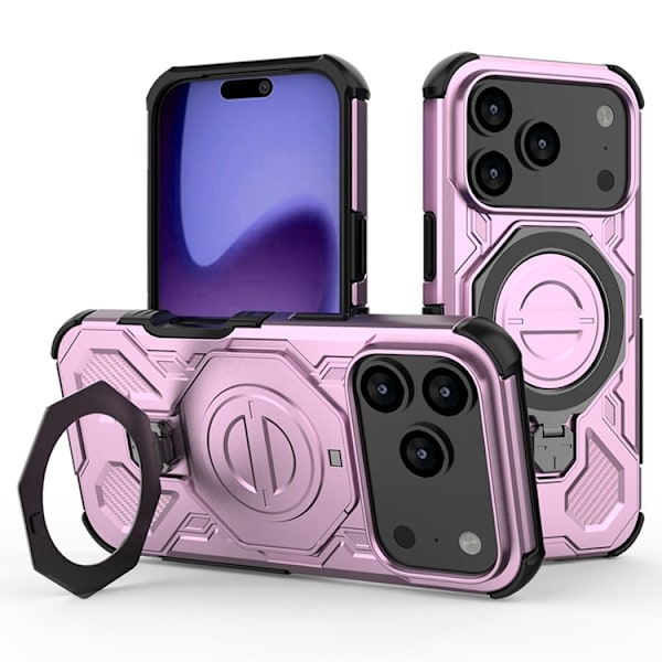 Mobilskal till iPhone 17 Pro Max Rotating Kickstand - Rosa Rosa