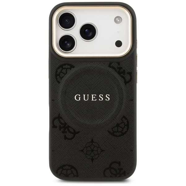 Guess Telefontaske til iPhone 17 Pro Magsafe Peony Hot Stamp - Sort Svart