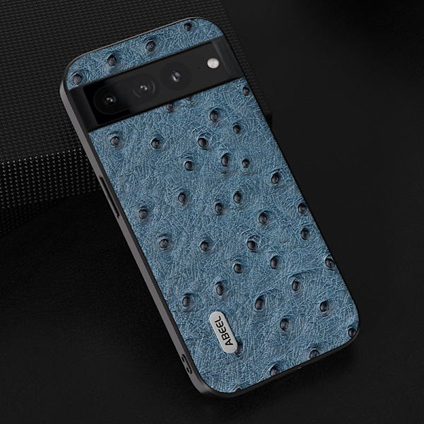 ABEEL Phone Case Google Pixel 8 Pro Plånboksfodral Blå Äkta Läder