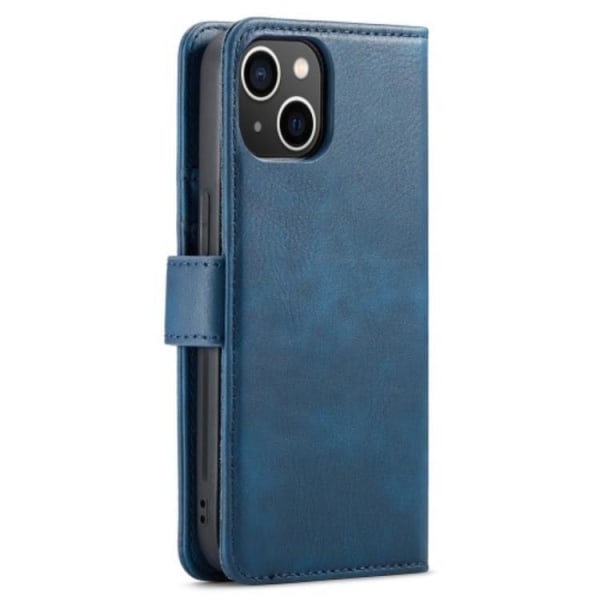 DG.MING iPhone 14 Wallet Case Split irrotettava läppä - sininen