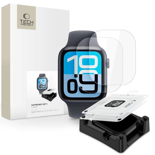 Tech-Protect [2-Pack] Skärmskydd Apple Watch 1/2/3/4/5/6/SE (40mm) Hydrogelfilm Transparent