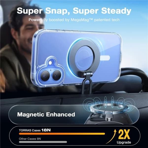 TORRAS Mobilskal till iPhone 16 Plus Magsafe - Transparent