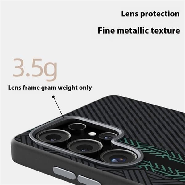 ABEEL Mobilskal till Samsung Galaxy S25 Ultra PC TPU Aluminium Läder - Textur 2