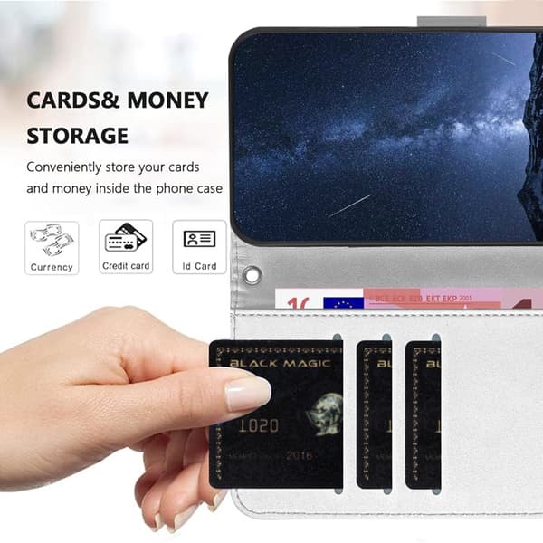 Galaxy A17/A26 Plånboksfodral Färg Splicing Konstläder - Silver Silver