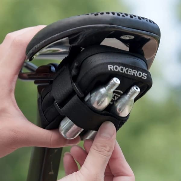Rockbros Mini Sadeltaske med CO2 Patronholder - Sort/Grøn