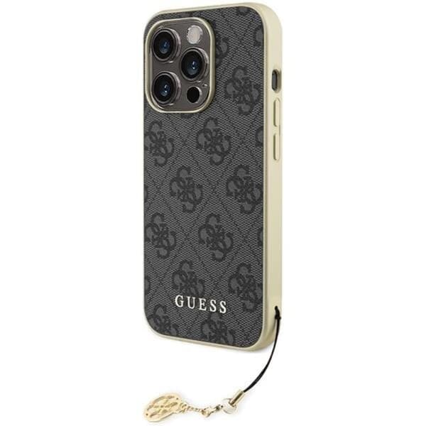 Guess iPhone 15 Pro Mobilskal 4G Charms Collection - Grå Grå