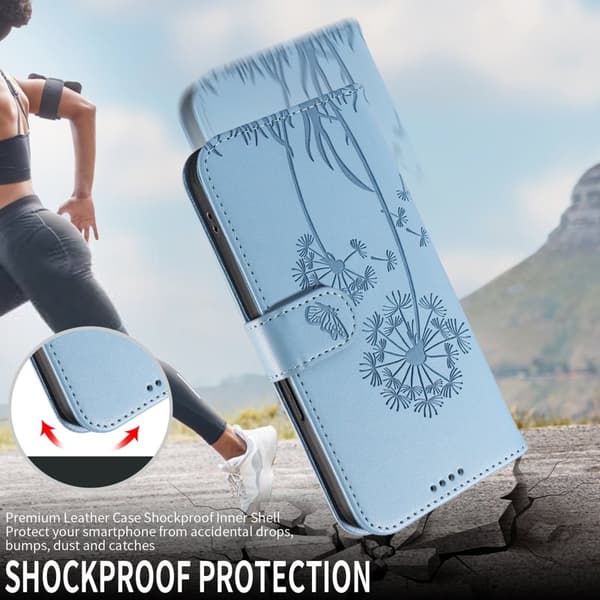 Samsung Galaxy A57 Plånboksfodral Konstläder - Ljusblå