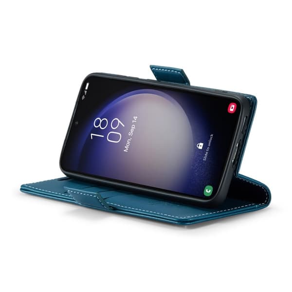 CASEME Plånboksfodral Konstläder för Samsung Galaxy S23+ - Blå