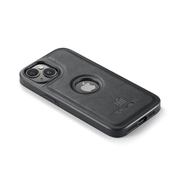 DG.MING Mobilskal till iPhone 14 Plus Anti-Fall Läder PC+TPU Svart