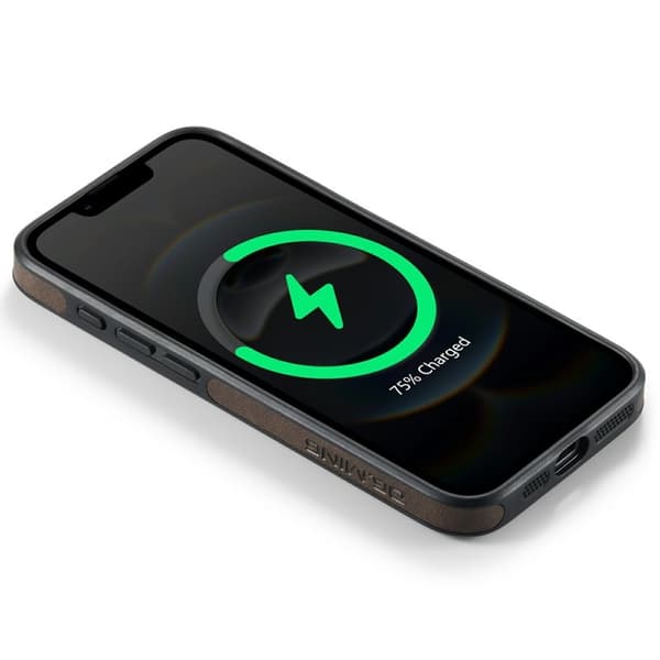 DG.MING Mobilskal till iPhone 16e Anti-Drop Läder Coated - Brun