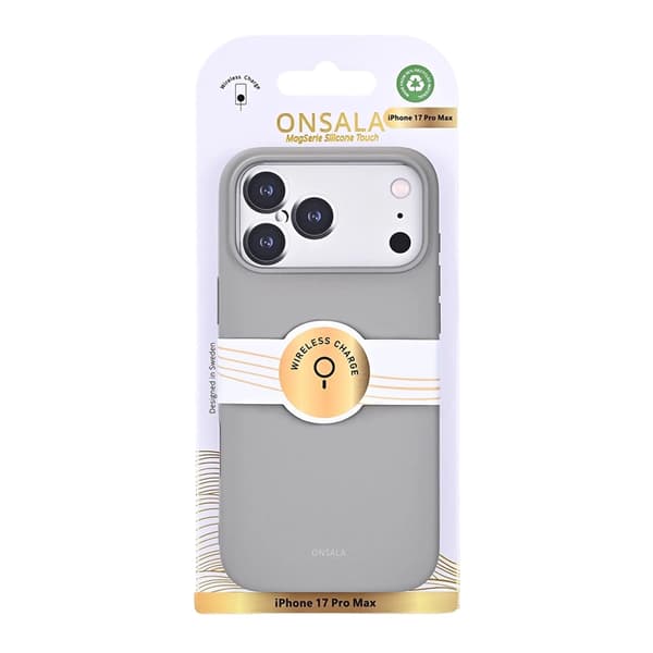 ONSALA Telefontaske til iPhone 17 Pro Max med Silikone Feel - Beton Grå