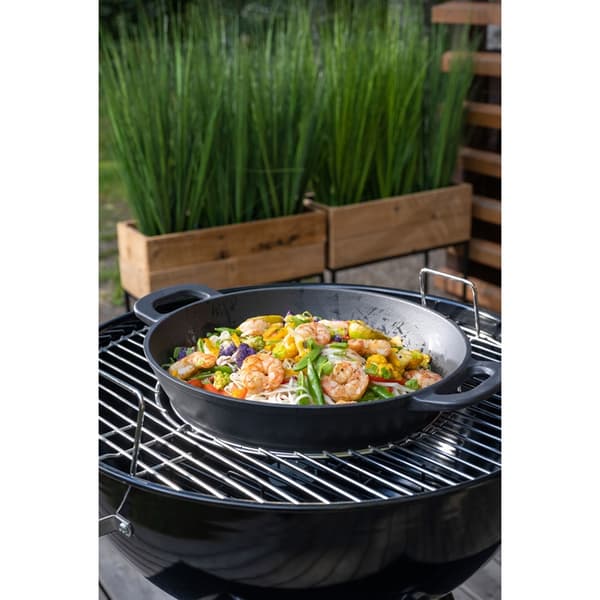 Mustang Wokpanna i gjutjärn Multigrill 30 cm Black