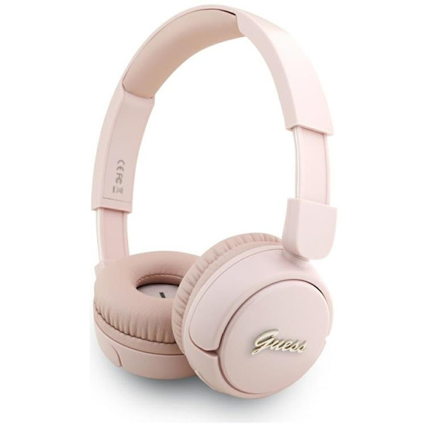 Guess Over-Ear Hörlurar Bluetooth 5.3 Metal Logo Script - Rosa Rosa