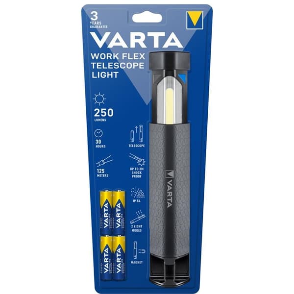 Varta Work Flex Telescope Light Arbetsbelysning IP54 250 lm Svart