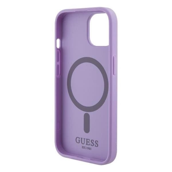Guess iPhone 15 Mobilskal Magsafe Saffiano - Lila Lila