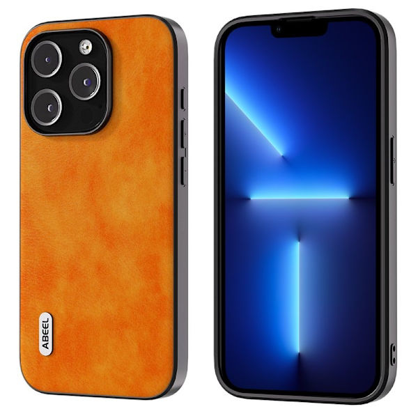 ABEEL Mobilskal till iPhone 13 Pro Max Drop-Proof PU Läder Orange