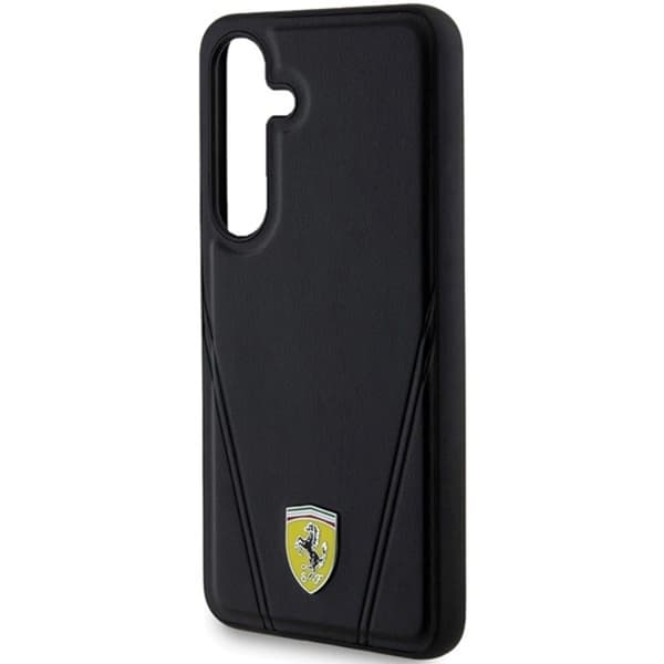 Ferrari Telefontaske til Galaxy S24 Magsafe Hot Stamp V Lines - Sort Black