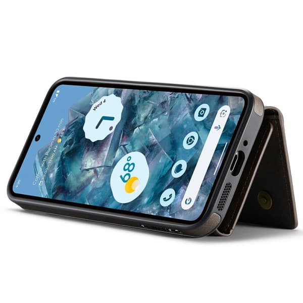 DG.MING M6 Series Konstläder Plånboksfodral för Google Pixel 9 Pro XL - Brun