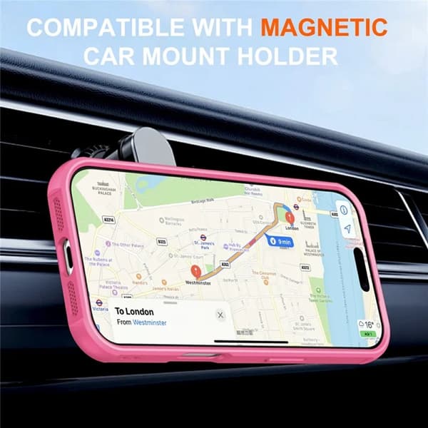 Mobilskal till iPhone 17 Pro MagSafe Kickstand TPU + PC - Rosa Rosa