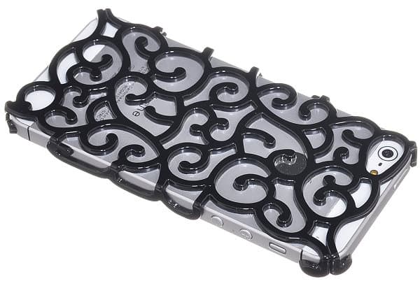 Mønstret Bagsidecover til Apple iPhone 5/5S/SE (Sort) Black