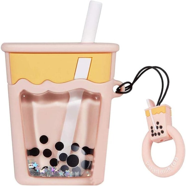 Airpods Pro Cover Boba Milk Tea Glitter - Pink